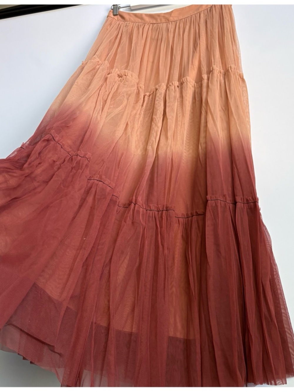 NWT Anthropologie Let Me Be Ombre Tulle Maxi Skirt, M - Picture 8 of 9